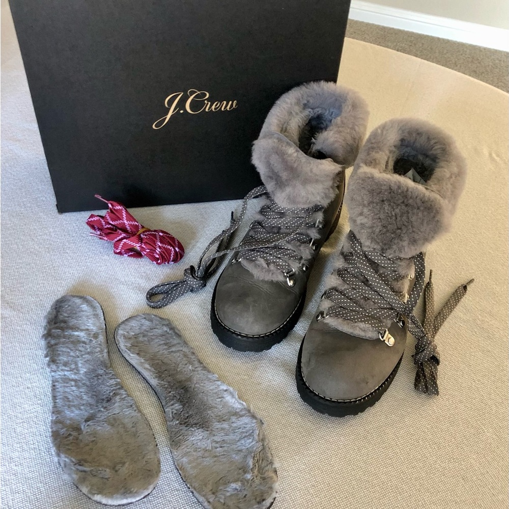 J. Crew Nordic Boots Gray Suede 8M